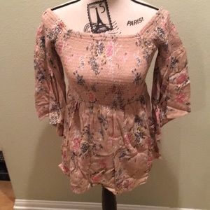 Off the shoulder blush floral top